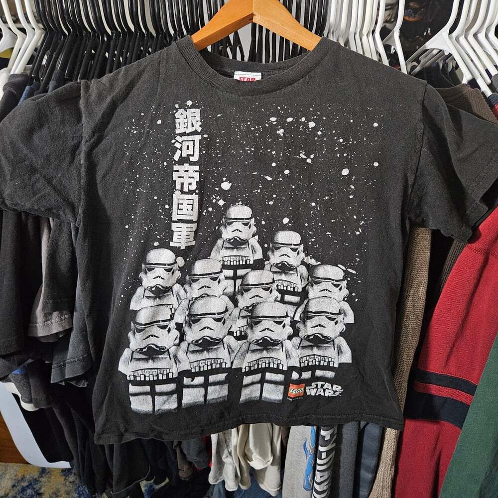 Star Wars Lego Stormtrooper T-Shirt Black Graphic Tee Youth Medium